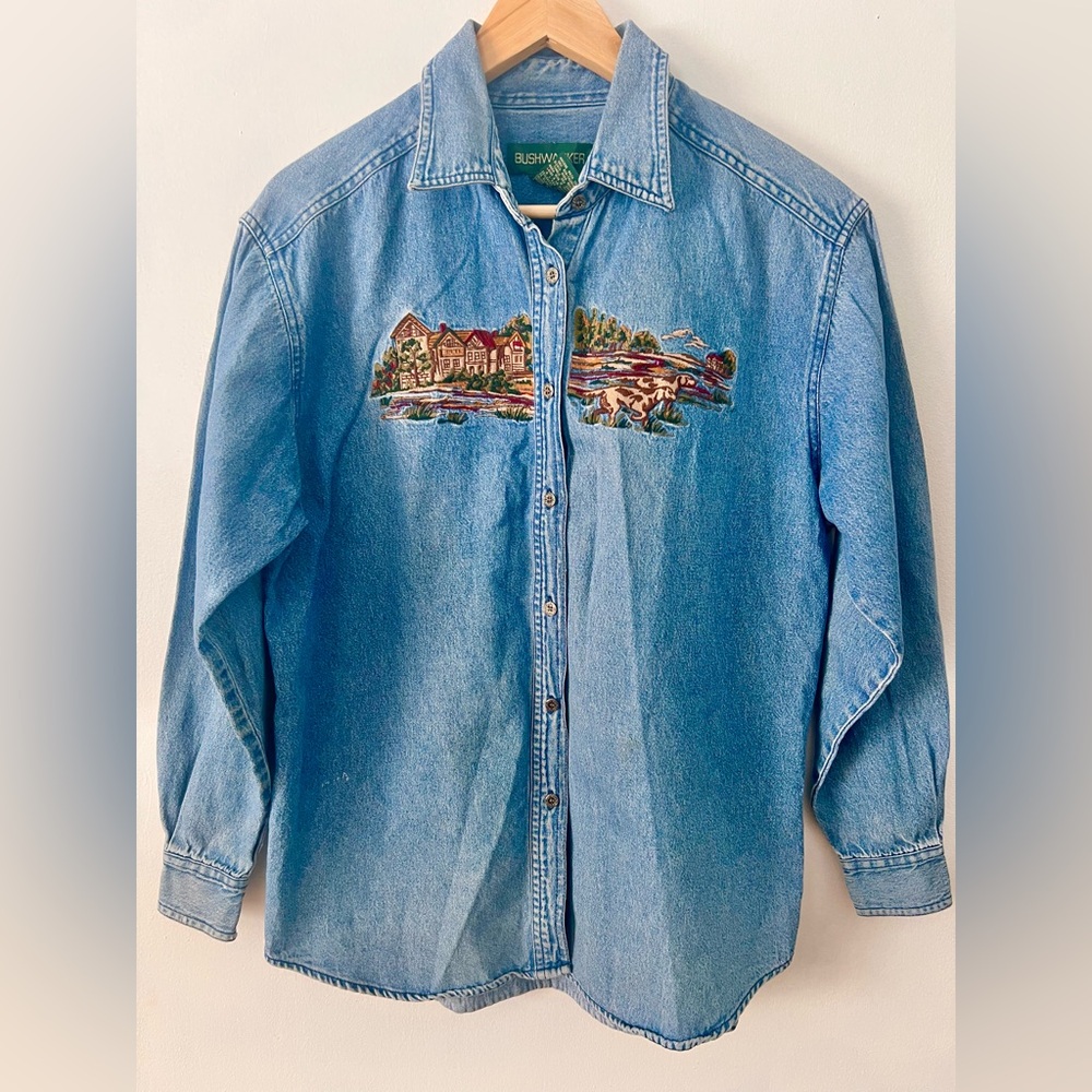 Vintage Embroidered Denim Shirt